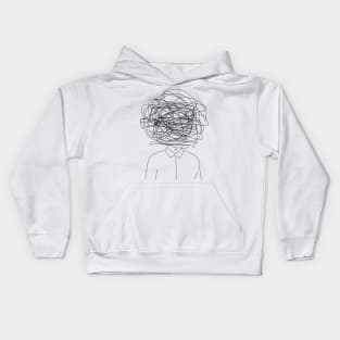 Minimalist linear brainstorming Kids Hoodie